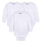 Just Born -3 Pack Long Sleeve Bodysuit -White - 0-3M