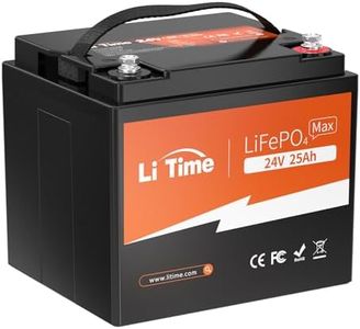 LiTime 24V 25Ah LiFePO4 Deep Cycle Lithium Battery 25.6 Volt Lithium iron phosphate battery 25amp Suitable for Lawn Mower