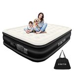 Vinitin Queen Air Mattress with Built in Pump, 18" Elevated Inflatable Blow Up Mattress with Self-Inflation/Deflation, Soft Flocked Top Air Bed for Guest, Home,Camping, 80x60x18in, 660lb Max