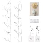 LINFIDITE 10 Pack Hat Rack Hanger Holder Organiser Closet Hanging Baseball Cap Display Storage Rack for Scarves Handbags Towels Clothes Ties Over Door Wall Mounted w Hanging Hook,White