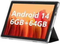 Android Tablet, 10.1 inch Android 14 Tablets 6GB RAM 64GB ROM 1TB Expand, 1280x800 IPS HD Touchscreen,6000mAh Battery, Bluetooth, Dual Camera, GMS, WiFi (Black)