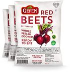 Gefen Red Beetroots Whole, Peeled, Cooked, Ready to Eat, Vacuum Packed (3 x 500g Bags) No Added Sugar or Preservatives
