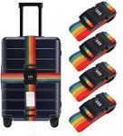 Dayalu Luggage Strap for Suitcases, Straps Belts for Trolleys and All Kind of Luggages (4, Rainbow)