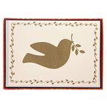 Graphique Hammered Dove Holiday Cards | Pack of 15 Cards with Envelopes | Christmas Greetings | Gold Foil | Boxed Set | 4.75" x 6.625"