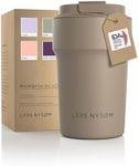 LARS NYSØM Thermo Coffee Mug-to-go 13oz | BPA-Free Travel Mug 0.38 Liter with Insulation | Leak Proof Stainless Steel Thermal Mug for Coffee and Tea on The Go | Tea Mug (Taupe Brown, 380ml)