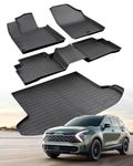 CreeKT for Kia Sportage Floor Mats 2024 2023 (NOT FIT Hybrid Models), All Weather Floor Mats & Cargo Trunk Liners for Kia Sportage 2023-2024 Custom Fit for Sportage Interior Accessories (4 Piece/Set)