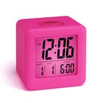 DIYZON Digital Alarm Clock, Easy Setting LCD Bedside Alarm Clock, Clock with Time Date Display, Battery Powered, Snooze Function, Progressive Alarm, Operated for Travel, Office and Home