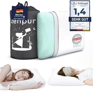 ZenPur Almohada Ortopédica para Dormir De Lado con Funda De Bambú, Almohada Ergonómica contra El Dolor De Cuello 40x60 Cm, Soporte para Personas Que Duermen De Lado, Oeko-Tex Standard 100