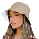 TOSKATOK® UPF 50+ Ladies Women’s Reversible Cotton Bucket Sun Hat - 2 Hats in 1-Sand/White