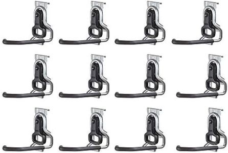 Rubbermaid Heavy Duty Universal Vertical Fasttrack Hanging Wall Mount Bike Hook Garage Storage Organizer (12 Pack)