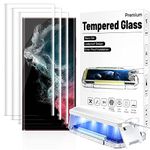 Ni-SHEN 3 Pack Screen Protector for Samsung Galaxy S22 Ultra Tempered Glass Fingerprint Unlock 3D Curved Edge Full Coverage HD Protector Easy Install Kit for Galaxy S22 Ultra