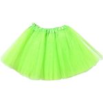 Lizzy Kids 3 Layered LED Plain, Glitter, Tutu Skirts - Light Up Tutu Skirt Halloween, Christmas, World Book Week DayFancy Dress (Neon Green)