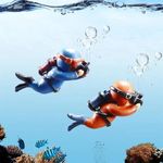 GIG BAZAAR-Aquarium Fish Tank Floating Cartoon Diver Cute Resin Toy, Set of 2 Suitable for All Kinds of Fish Tanks Decoration Ornament Accessories