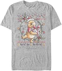 Disney Big & Tall Pooh Winnie at Xmas Men's Tops Short Sleeve Tee Shirt, Athletic Heather, 3X-Large, Athletic Heather, 3X-Large Plus Tall