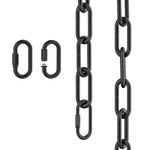 6 Feet Industrial Black Light Fixture Chain, Adjustable Metal Pendant Chandelier Chain Extension with Detachable Link, Maximum Load is 66 Pounds