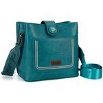 Wrangler Beaded Crossbody Hobo Bag for Women Designer Cute Shoulder Bag with Adjustable Branded Strap - Ocean Teal LW-WG114-110 TQ