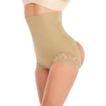 Vorcy Women Tummy Control Body Shaper High Waisted Butt Lifter Control Knickers Slimming Shapewear Nude