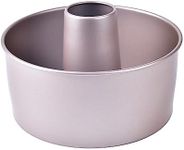 Bakeley Angel Food Cake Pan, 8-Inch with Removable Loose Bottom Non-Stick Chiffon Tube Pan for Oven and Instant Pot Baking (Champagne Gold)