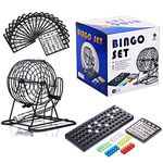 Doublefan Deluxe Bingo Set - Bingo Set - Large Bingo Cage and Balls Set with Bingo Cards - Bingo Games for Family Bingo Cards for Large Group Games by Prime Bingo Supplies