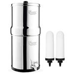 RAMA Gravity Water Filter,12 Litre Storage(24 Litre Total Capacity)304 Stainless Steel Water Purifier For Home,10 Year Manufacturer Warranty With 2 Spirit Candle And Stainless Steel Tap,Silver