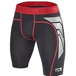 TCA Men's CarbonForce Pro Compression Base Layer Shorts Thermal Under Gear - Black Stealth/Red, L