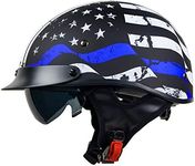 Vega Helmets 7850-025 Unisex-Adult Half Size Motorcycle Helmet (Back the Blue, X-Large)