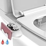 Bidet,Soosi Ultra Slim Self Cleaning Dual Nozzle (Frontal Rear/Feminine Wash) hot and Cold Water Bidet Toilet Seat Attachment Non-Electric Bidets Toilet Adjustable Water Pressure &Temperature