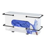 Glove Box Dispenser Wall Mount: Black Glove Holder for Disposable Glove Box & Tissue Box, Glove Box Organizer for Lab, Kitchen, Medical Glove Holder on Wall