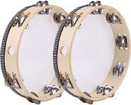 2 Pack Tambourine for Adults Wooden