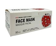 Canada Health Plus Kids Red Face Mask with Pandas (Made in Canada)