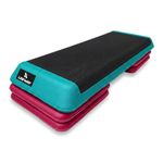 Leeway Stepper for Exercise at Home 43” | 3-Level Adjustable Aerobic Step Platform (4-6-8 Inch) | Non-Slip Step Board for Cardio | Gym Stepper for Weight & Fitness Workout Cardio | Gym Stool (109X41X20 - Multi Color)