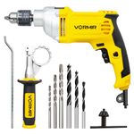 iBELL VORMIR VRID13-30 Impact Drill – 13mm Keyless Chuck, 1100W Electric Drill, 0-3000 RPM Variable Speed, Forward/Reverse, Hammer & Rotary Function, DIY Home & Professional Power Tool