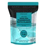 RAW Magnesium Flakes Bath Salt 3 LB Resealable Pack - Muscle Relaxing Organic Salts Mg Chloride, Mineral Soak