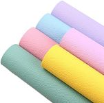 Faux Leather Sheets, 6 Pcs Bright Color Litchi Grain Faux Leather Sheets for Leather Bows and Earrings Making(20 * 33cm)