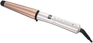 Remington Shine Therapy 1-1 ½” Curling Iron, Argan Oil & Keratin Tapered Hair Curling Wand, White