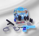 Pepstter® 19 Pcs Police Playset Toy for Kids, Boys with Handcuff, Mini Bullet Gun Toy for Role Pretend Play Game Weapon Set for Kids Boys (Multicolor)