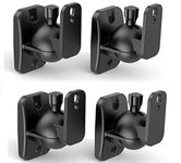 HomeMount Speaker Wall Mount Brackets - Surround Speaker Wall Mounts Kit, Bookshelf Speaker Wall Screws Mounts, Hold up to 8 lbs, 4 Pack, Black