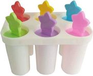 Unequetrend 6 Pcs Ice Cream Candy Kulfi Maker Popsicle Mould White, Multicolor Plastic Ice Cube Tray (Pack of1)