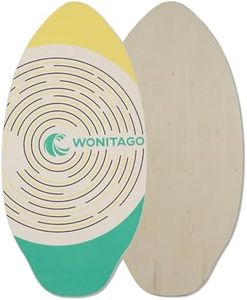 WONITAGO Skimboard with EVA Grip Pad and High Gloss Clear Coat, Durable Wooden Skim Boards for Kids and Adults, 41", Yellow&Green