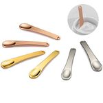 Tekson 6 Pieces Metal Cosmetic Skincare Spatula, Mini Mask facial Reusable Scoop, Makeup Beauty Spoons for Cream, Lotions, Moisturizers (Rose Gold, Gold, Silver)