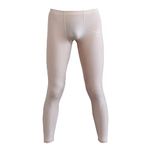 Mens Ice Silk Underwear Pants Low Rise Long John Leggings Base Layer Sports Bottom, Style-2-nude, Medium