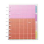 Happy Planner Undated Plans + Notes Monthly Planner Notebook Journal, 12-Month Planner, Colourblock Brights, Classic Size, 60 Pages, 4 Dividers, 4 Sticker Sheets, 17.78 x 23.50 cm (7" x 9.25")