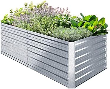 6 x 3 x 1.9 FT Metal Raised Garden Beds for Vegetables, Ohuhu Heightened Extra-Large Reinforced Galvanized Steel Raised Boxes, Heavy Duty Planter Box Bed, Gardening Gift