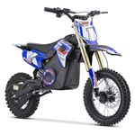 Funbikes MXR 1400w 48v Lithium Blue Kids Electric Dirt Bike – 2025 Model – Brushless Motor – 12/10 Wheels – 65cm Seat Height