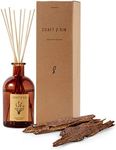 Craft & Kin Reed Diffuser Sticks ‘Oud Wood Scent’ Set, Oil Sticks Diffuser Set, Includes 8 Rattan Scented Sticks Diffuser Reeds, All-Natural Essential Oil & Elegant Amber Glass Vase (5.75oz)