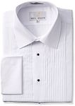 Tuxedo Shirt By Neil Allyn - 100% Cotton with Laydown Collar and French Cuffs - White -