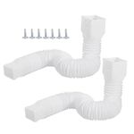 Rain Gutter DownSpout Extension, Drainage Pipe Connector, Flexiable Extandable Downspout Elbow Extender from 21 to 60 Inches for Most Residential Down Spouts (White, 2 Pack)