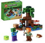 LEGO Minecraft The Swamp Adventure 21240 Building Toy Set (65 Pieces), Multi Color