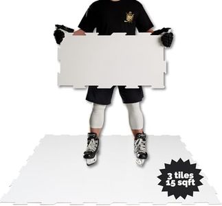 ACE HOCKEY Skateable Double Sided Synthetic Ice Hockey Tiles - Simulates Real Ice - Professional Quality Superior Training Platform for Skating, Shooting, Passing and Stickhandling - 15 sq. ft.