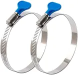 ISPINNER 2pcs 3 Inch Key-Type 304 Stainless Steel Worm Gear Hose Clamps, Adjustable Size Range 60-80mm Clamps for Dryer Vent, Dust Collector and Automotive